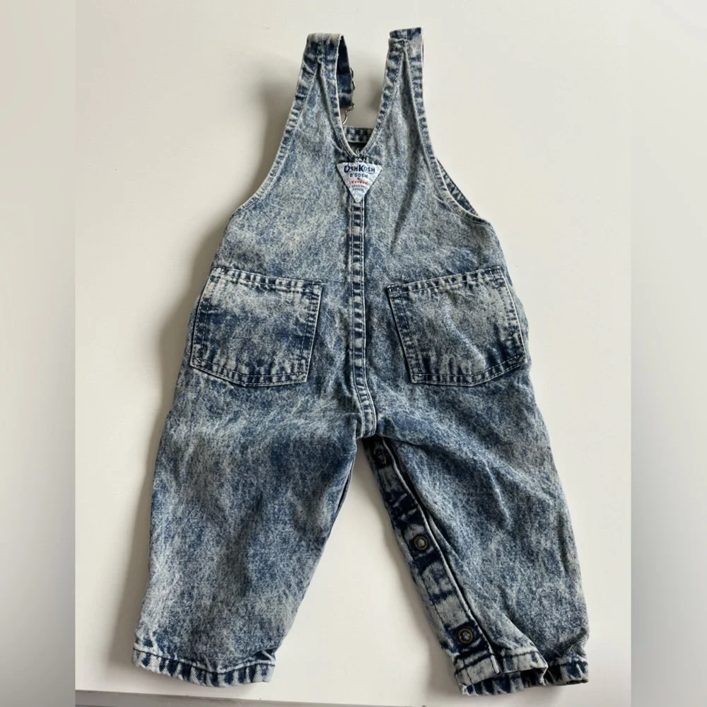 Vintage OshKosh B'gosh Stonewashed Denim Overalls for Kids